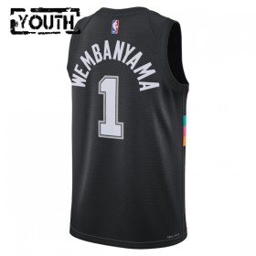 Canotte Bambino San Antonio Spurs Victor Wembanyama Nike 2025-26 City Edition Nero Swingman